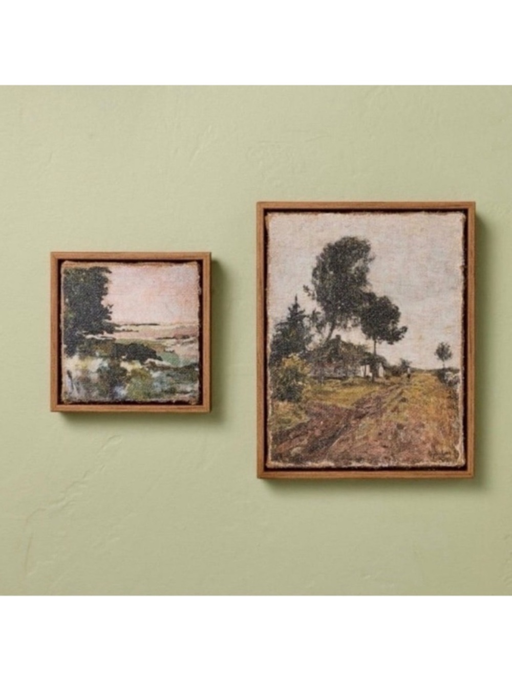 Hearth & Hand with Magnolia Landscape Burlap Wall Art Set, 2 Pieces NWT